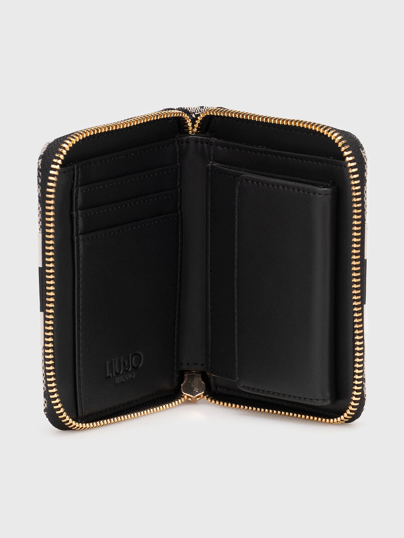 Wallet with monogram print in black - 3