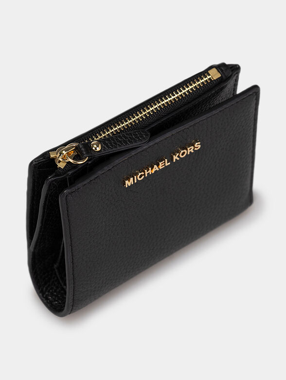 Black leather purse with logo - 4