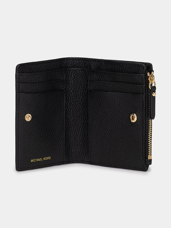 Black leather purse with logo - 3