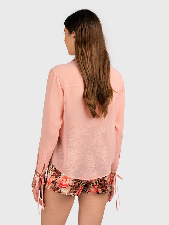 Shirt with floral accent and sequins - 2