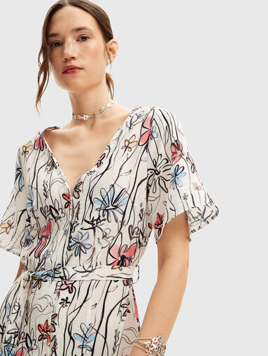 Dress with floral print and belt - 2