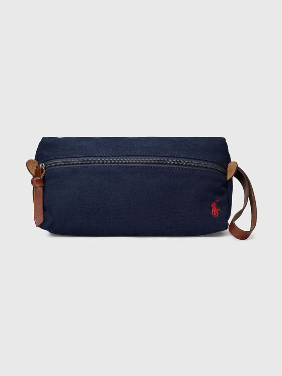 Cotton case with logo embroidery and leather details - 1