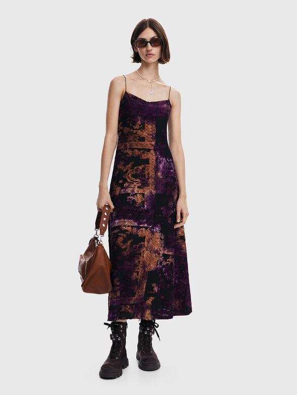 Dress with print and thin straps - 0