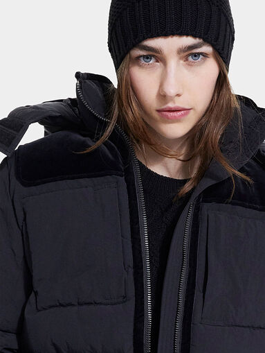 Padded hooded jacket with quilted effect - 3