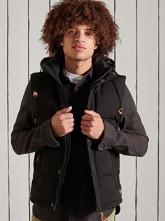 Hooded vest with buttons - 1