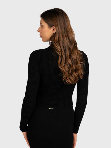 Black turtleneck sweater with logo accent - 2
