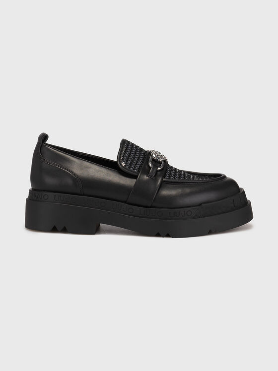 LOVE 36 black moccasins with silver sequins - 1