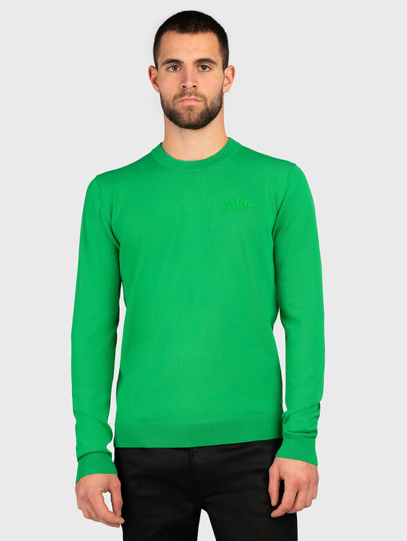 Logo-detail green sweater  - 1