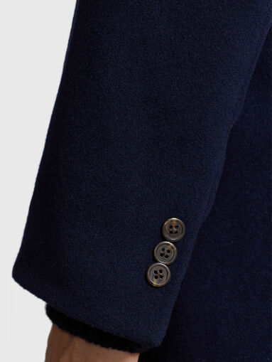 Navy single breasted coat - 4