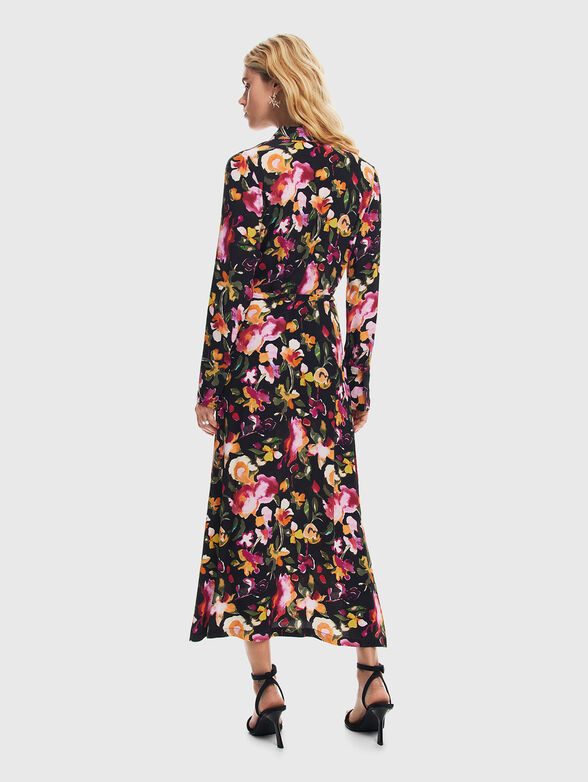 Dress with floral print and belt - 1