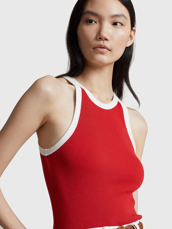 Ribbed top with contrast elements - 3
