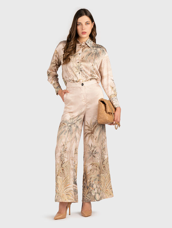 Trousers with high waist and wide legs - 3