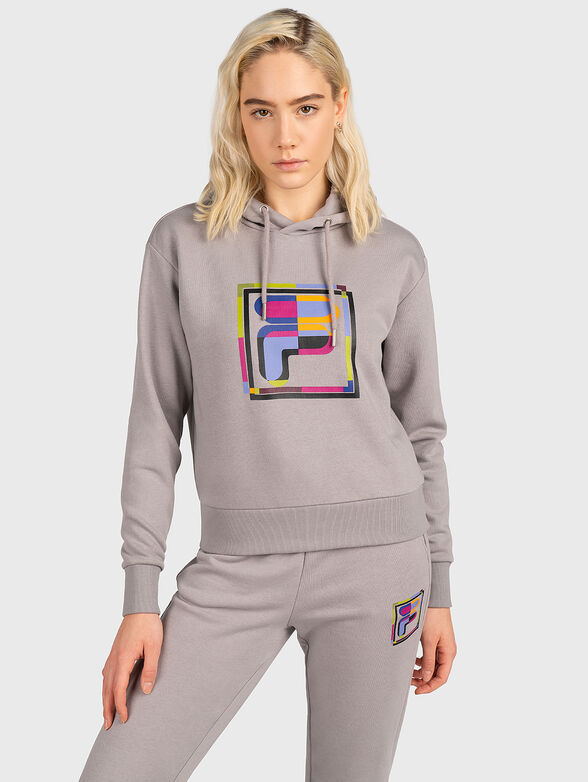 BRISSAGO black sweatshirt with color accent - 1
