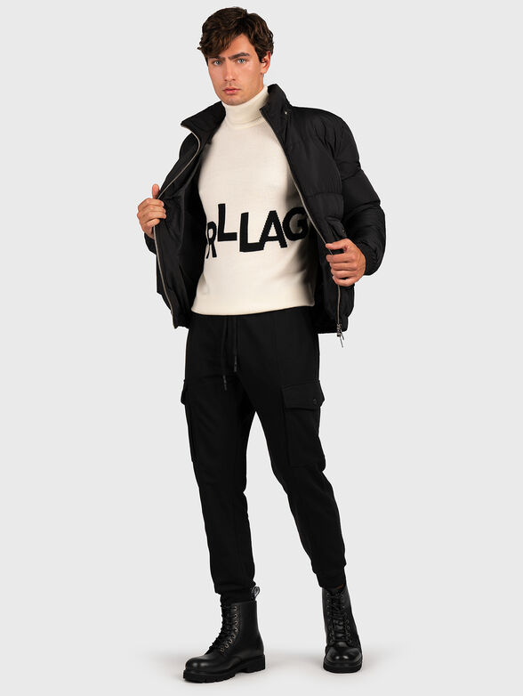 Wool turtleneck sweater with logo detail - 3