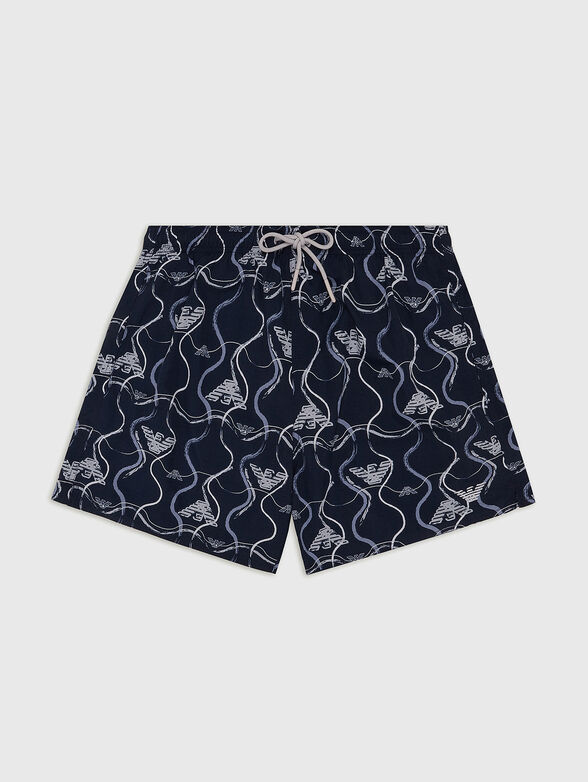Beach shorts with monogram logo print - 0