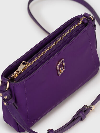 Purple crossbody bag with logo accent - 5