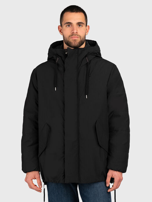 Black jacket with hood