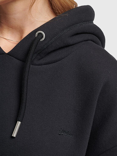 Black hooded sweatshirt dress - 3