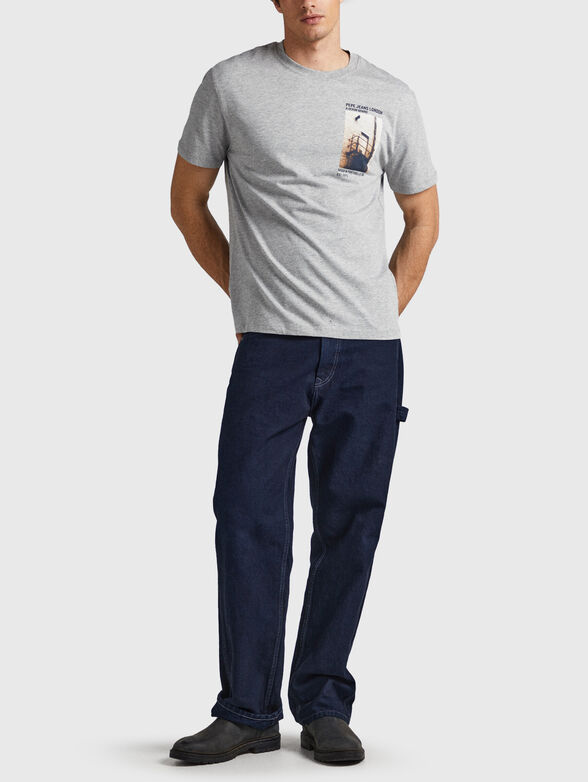 WILFREDO cotton T-shirt in grey color - 2