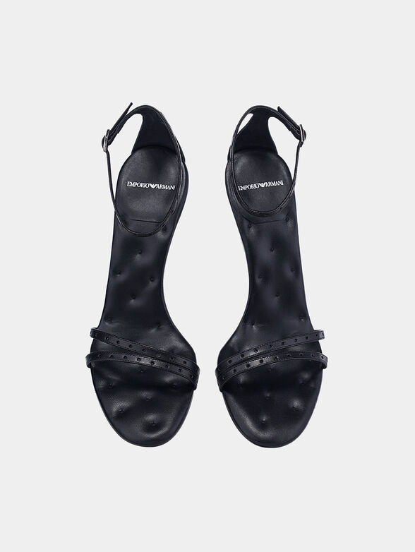 Leather sandals in black - 6