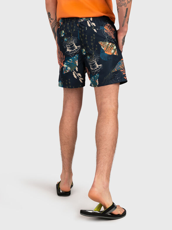 Multicolor beach shorts with branded ties - 2
