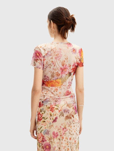 Short sleeve blouse with floral print - 2