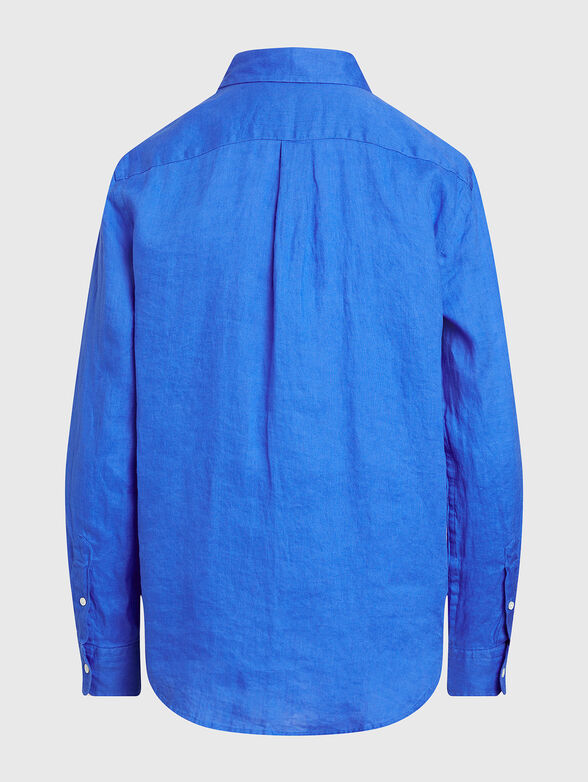 Linen shirt with logo embroidery - 1