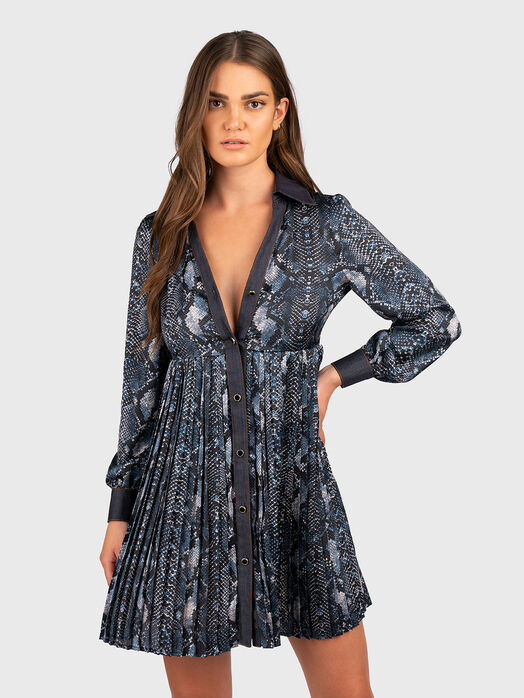 Dress with denim details