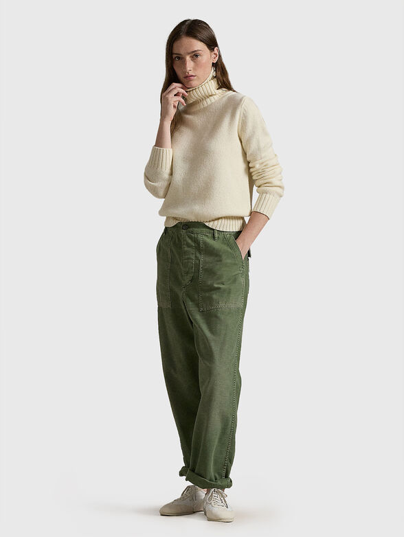 Wool sweater in ecru colour - 1
