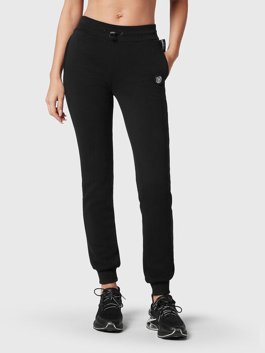 Logo detail jogging trousers in black 