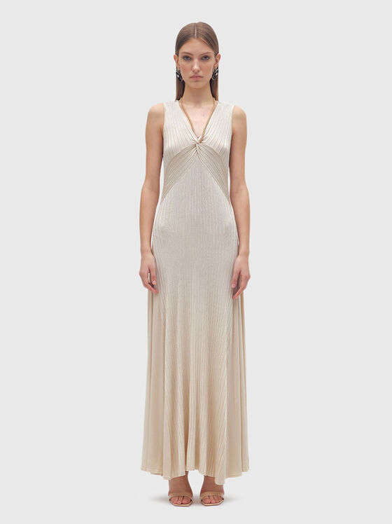 Maxi dress with accent neckline - 1