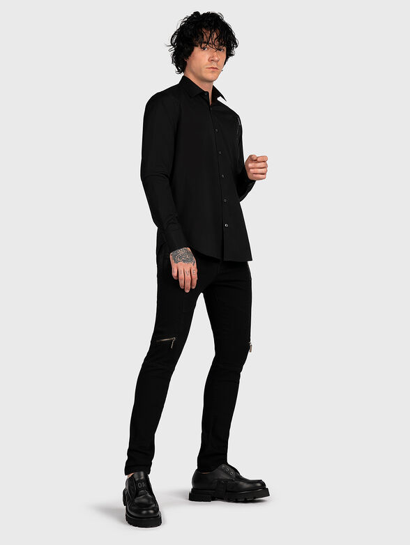 Black shirt with accent zips - 2