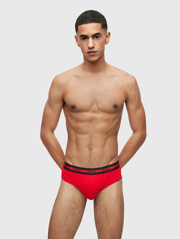 Set of three pairs of briefs with logo accent - 5