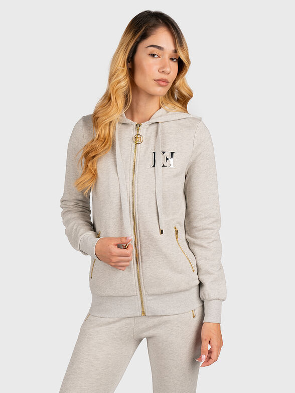 Sweatshirt with hood and logo accent - 1