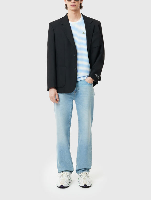 Striped T-shirt with logo embroidery - 2