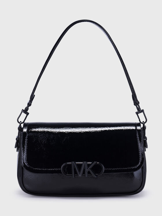 Black hobo bag with logo buckle - 1