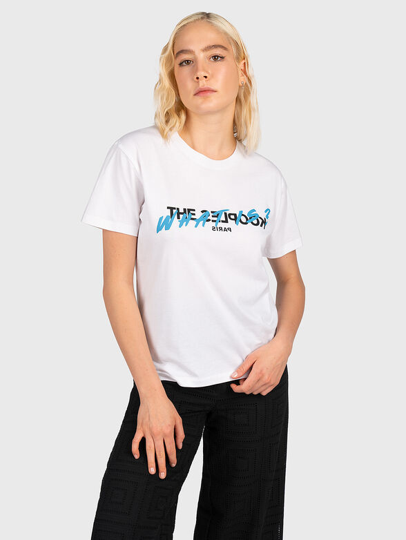 White T-shirt with logo print - 1