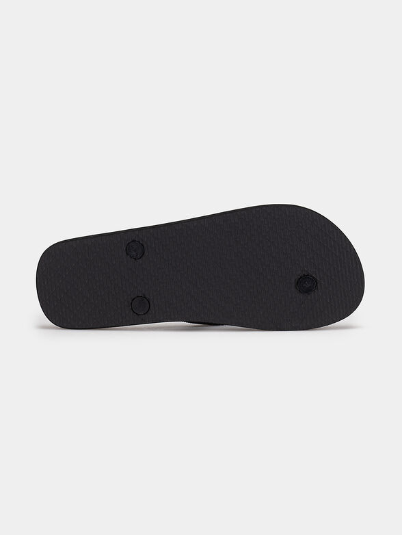 TROY black flip flops with contrasting logo - 5