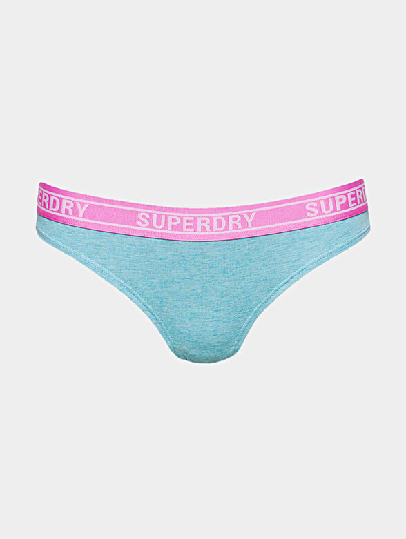 Blue briefs with logo band - 0