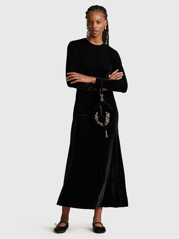 Velvet effect black dress - 0