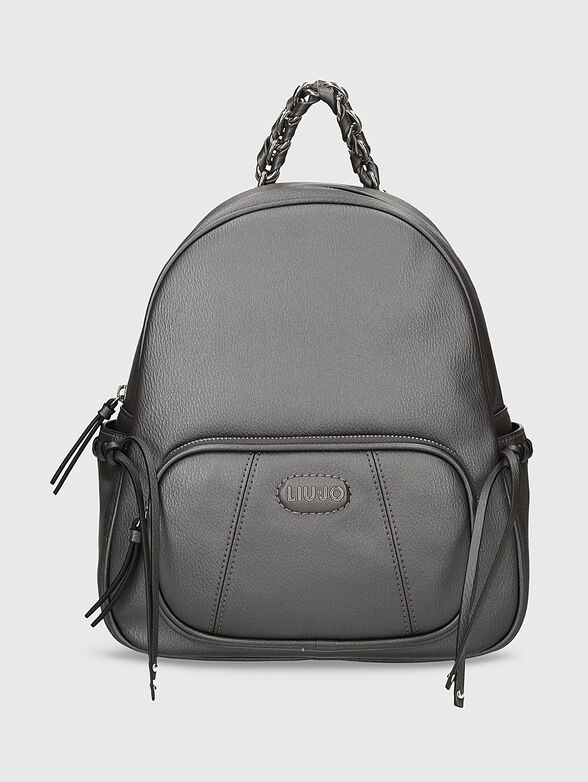 Black backpack with accent handle - 1