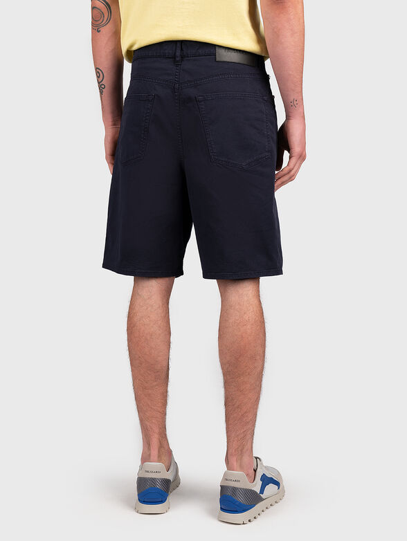 Dark blue denim shorts - 2