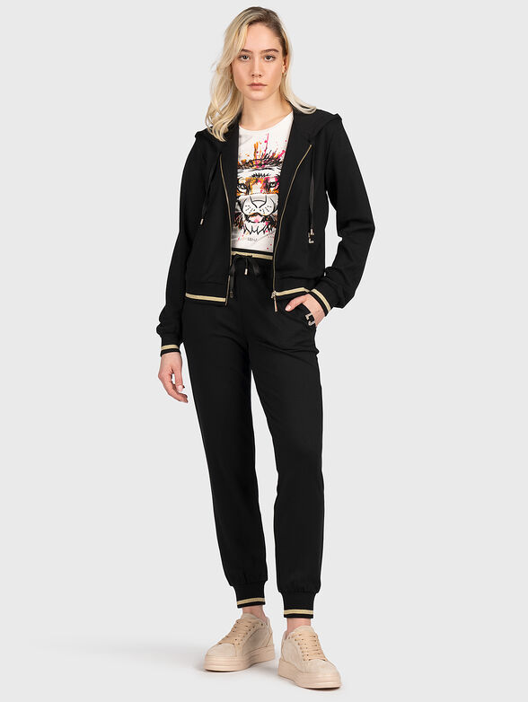 Black sweatshirt with glittering logo accent - 2