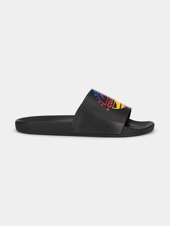 Black beach slippers with print - 0