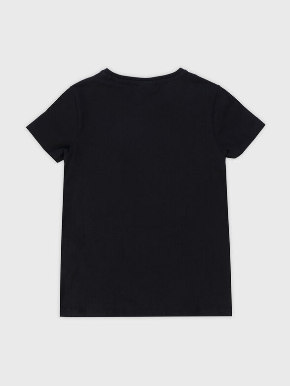 Black T-shirt with rhinestone logo  - 2