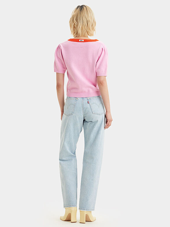 JOSIE short sleeve cardigan in pink - 2