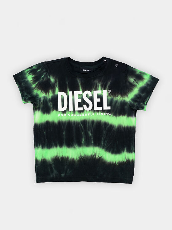 T-shirt wit tie-dye print and logo - 1