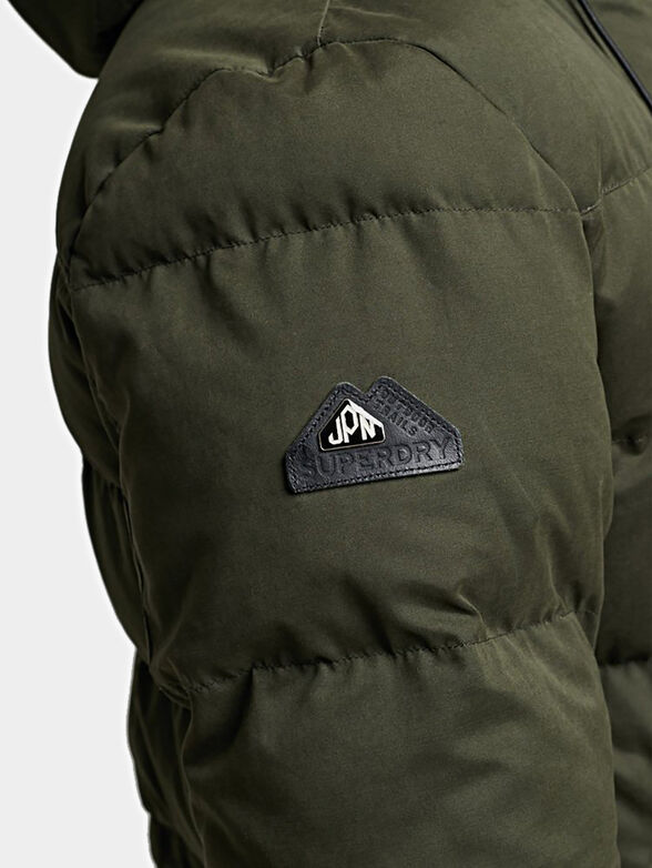 Black padded jacket with hood - 5