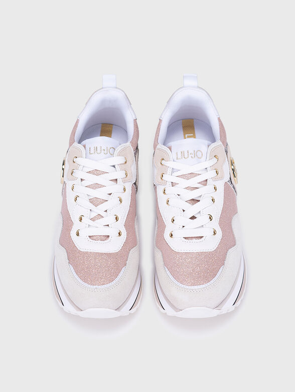 Pink sports shoes with glittering accents - 6