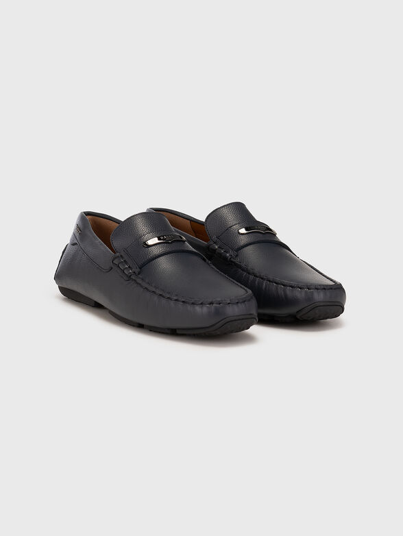 PIVIAL dark blue leather loafers - 1